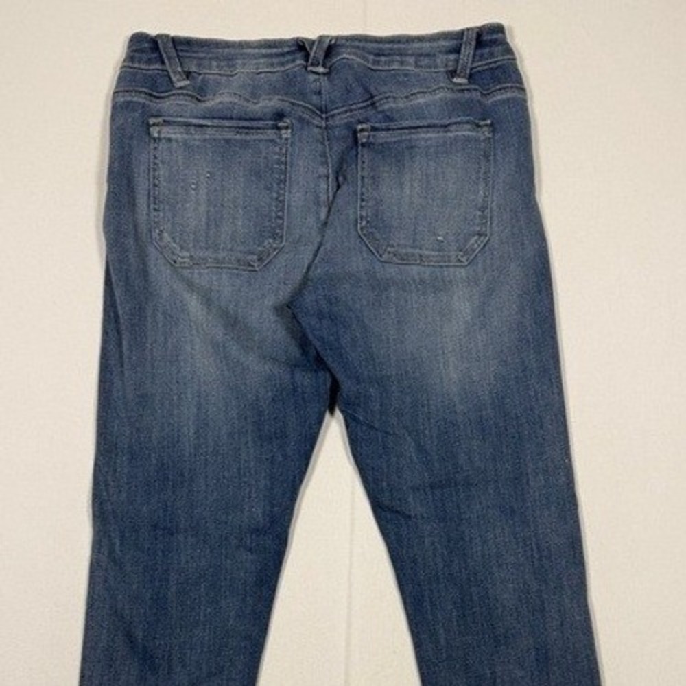 Democracy Seamless Ankle Skimmer Jeans Blue Distressed Raw Hem Size 6 B17560HSM - Picture 5 of 10